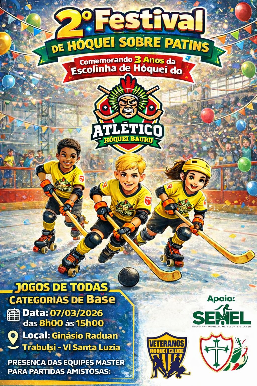 2º Festival da Escolinha de Hóquei de Bauru terá times consagrados e jogos Master