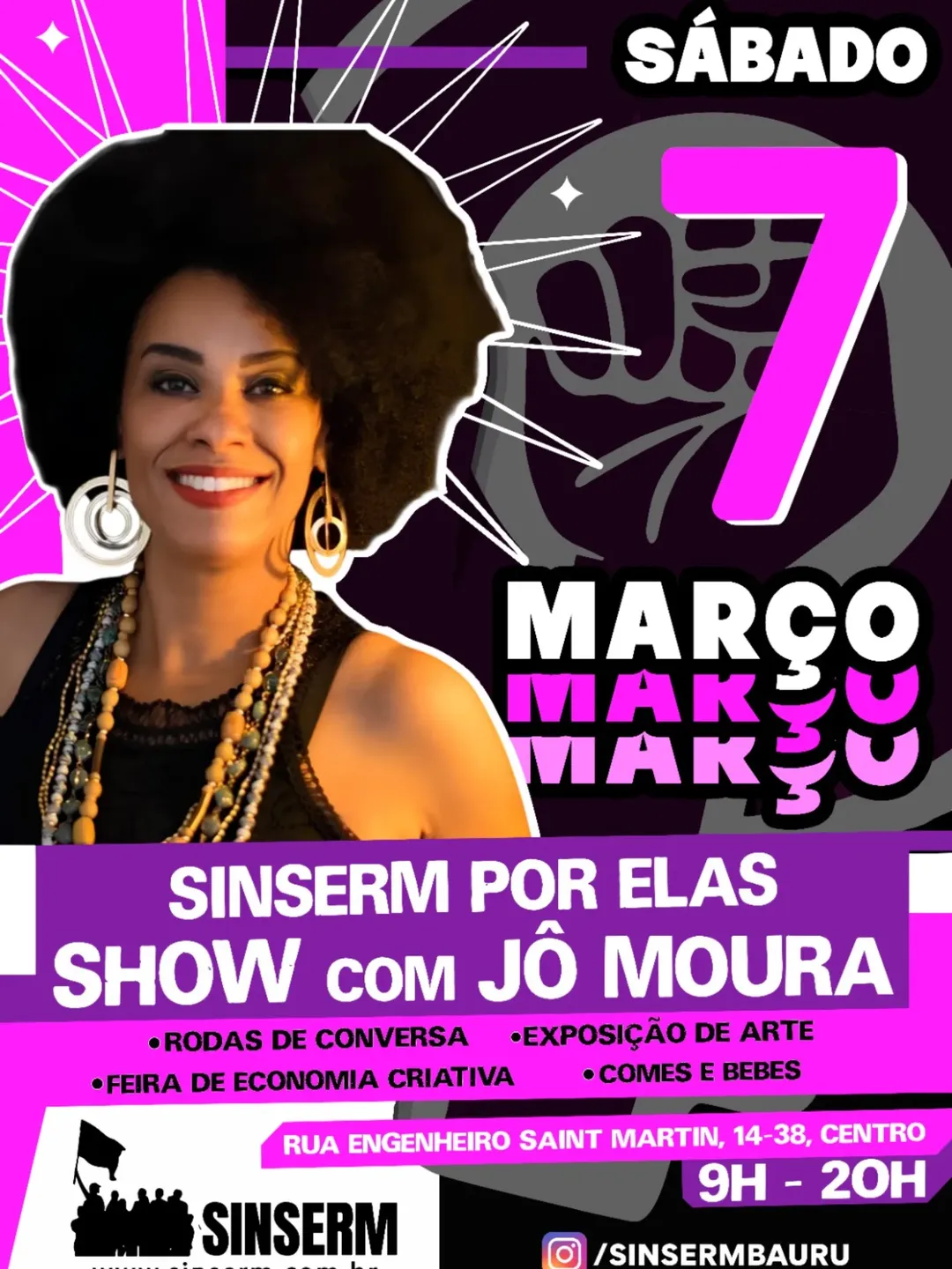 SINSERM POR ELAS: celebração do Dia da Mulher com encontro de afirmação e luta