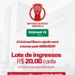 Com cota promocional da Unimed Bauru, Noroeste lança ingressos promocionais em partida contra o Nova Iguaçu