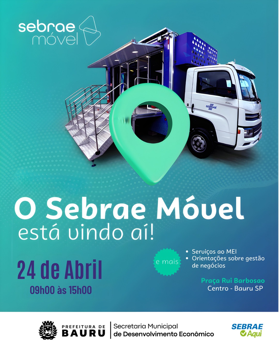 Truck tecnológico do Sebrae oferece processo seletivo para vagas de emprego