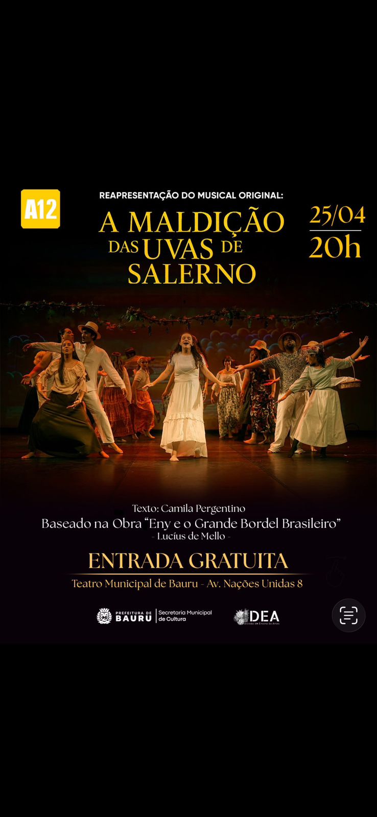 Secretaria de Cultura apresenta a peça ‘A Maldição das Uvas de Salerno’ neste sábado