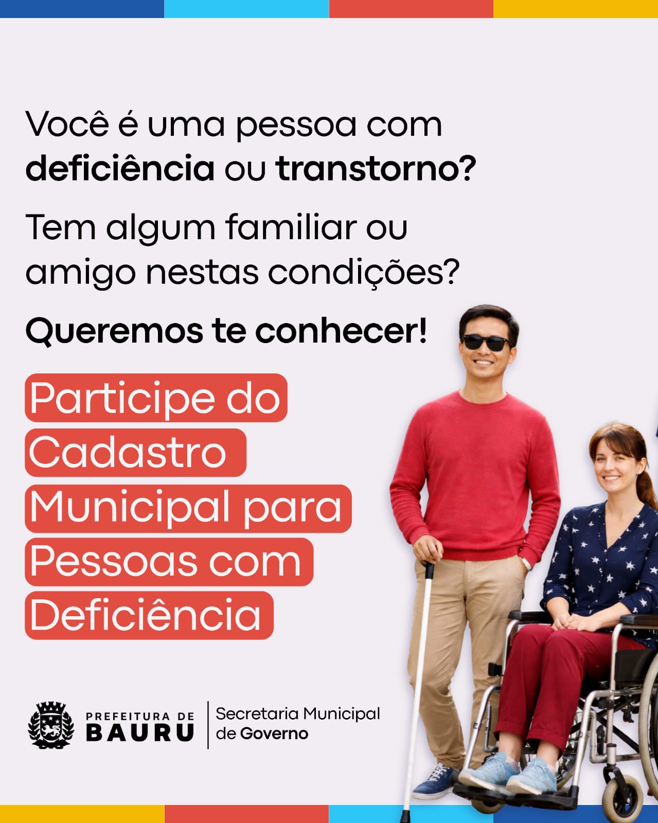 Prefeitura de Bauru abre o Cadastro para Pessoas com Deficiência