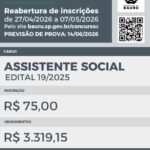 Bauru reabre inscrições para concurso de Assistente Social