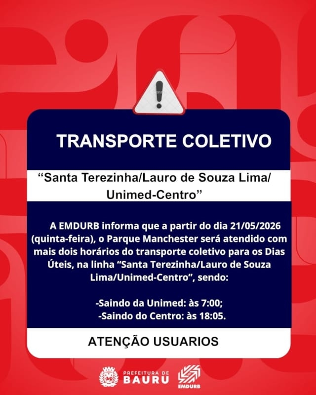Parque Manchester recebe novos horários de linha de ônibus em dias úteis