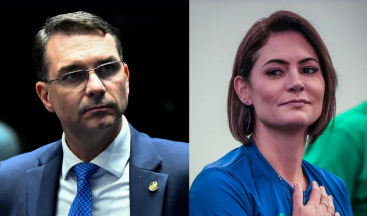 Michelle Bolsonaro se recusa a comentar crise de Flávio Bolsonaro