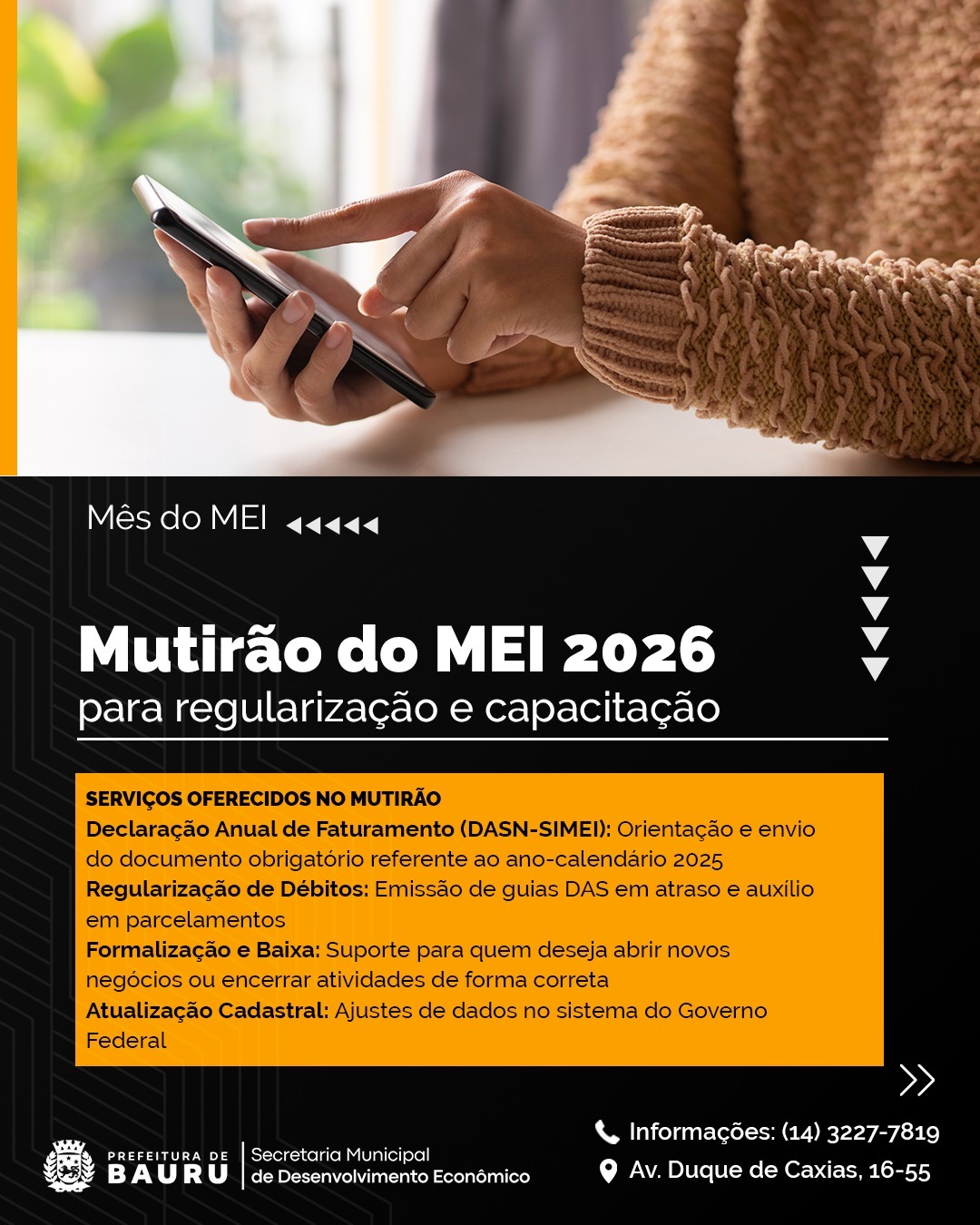 Sedecon realiza Mutirão do MEI 2026 para regularização e capacitação em Bauru