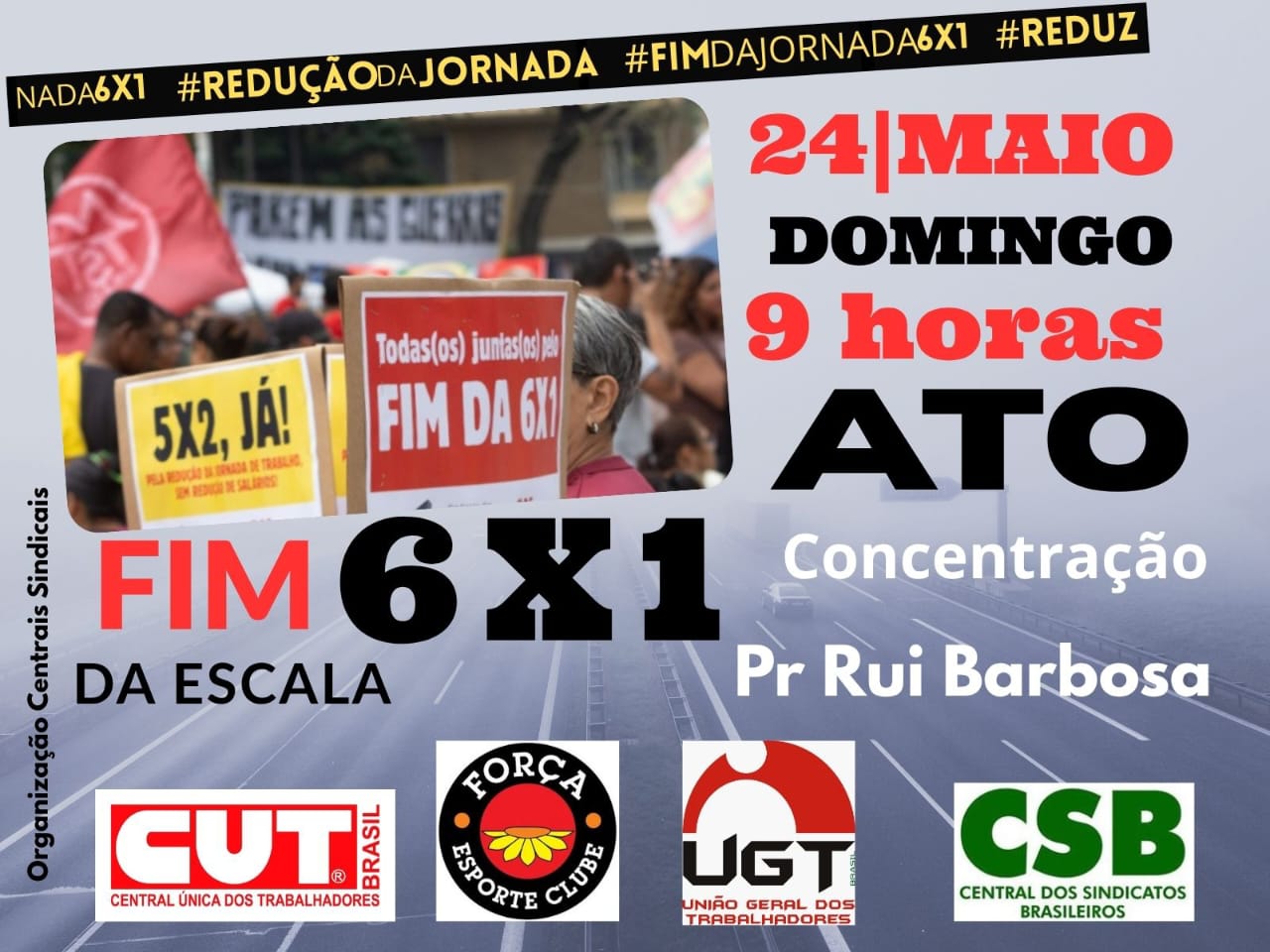 Ato pelo Fim da Escala 6×1 acontece neste domingo (24) em Bauru