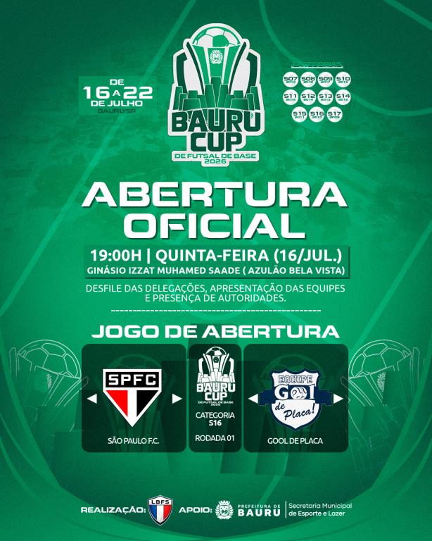 Copa Bauru de Futsal de Base começa nesta quinta-feira
