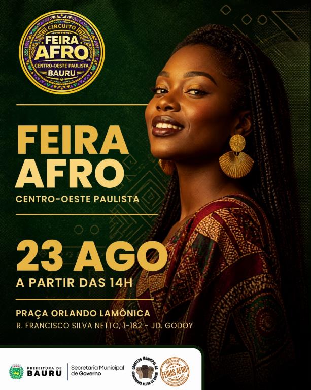 Bauru recebe o Circuito Feira Afro Centro-Oeste Paulista neste domingo (23)