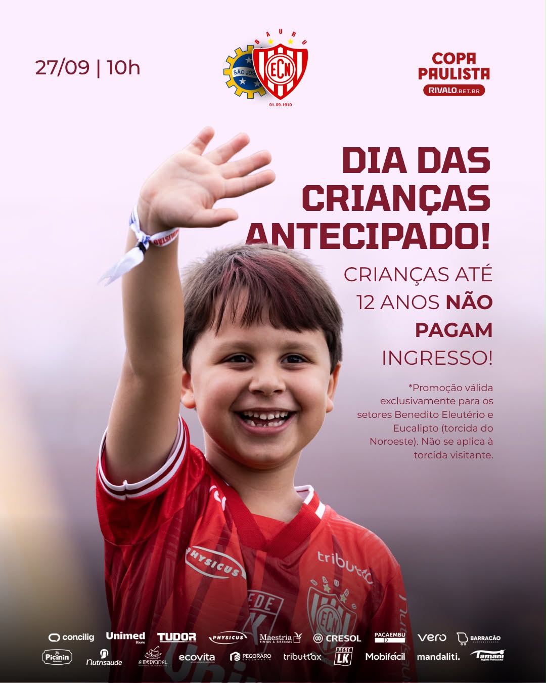 Crianças até 12 anos entram de graça no Alfredão na semifinal da Copa Paulista 
