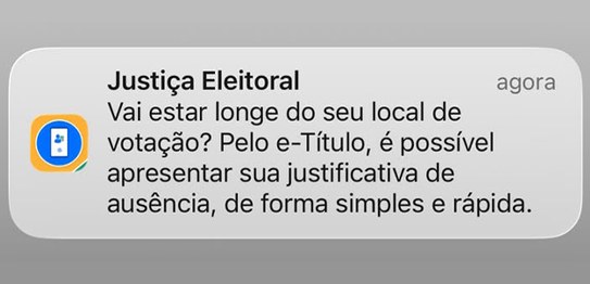TSE inicia envio de notificações pelo e-Título para as Eleições 2026